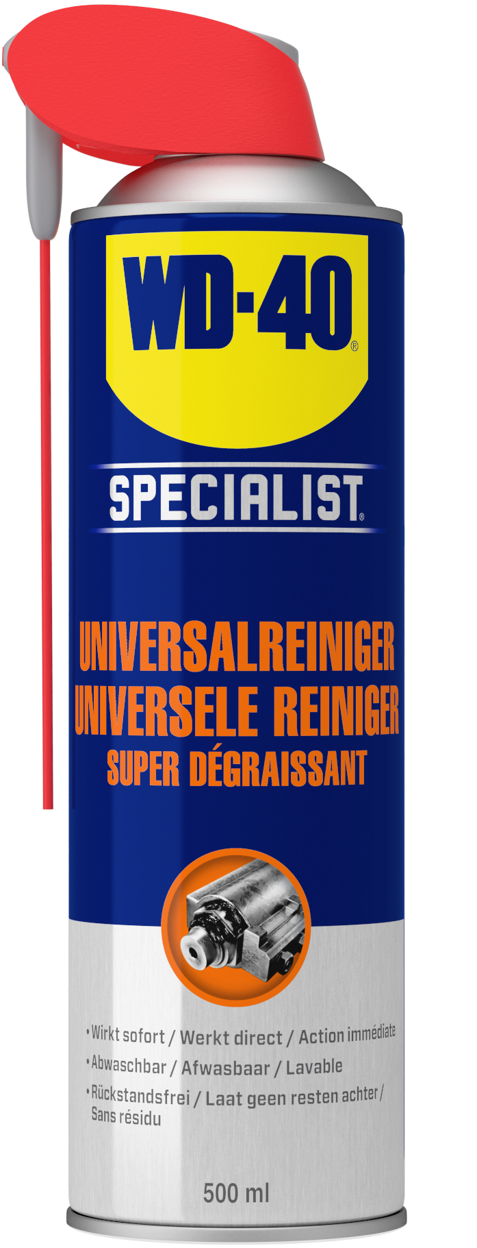 WD 49392 WD-40 Specialist Universele Reiniger is een op oplosmiddel gebaseerde reiniger die hardnekkige vervuilingen zoals olie, vet, vuil en ander viezigheid snel verwijdert.
